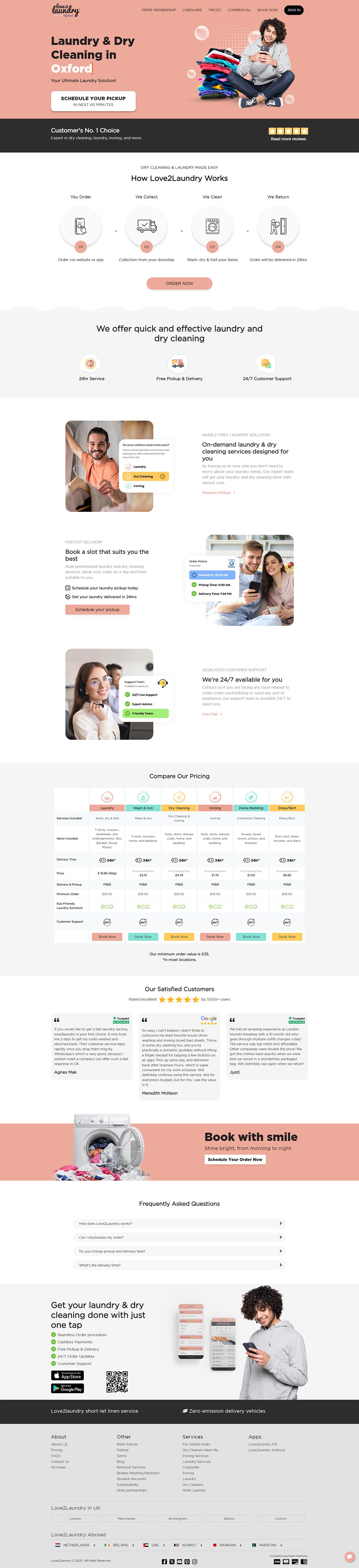 Love 2 Laundry Website Screenshots